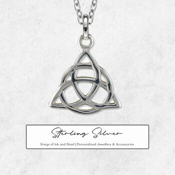 Celtic Triquetra Necklace In Sterling Silver, 2 of 8
