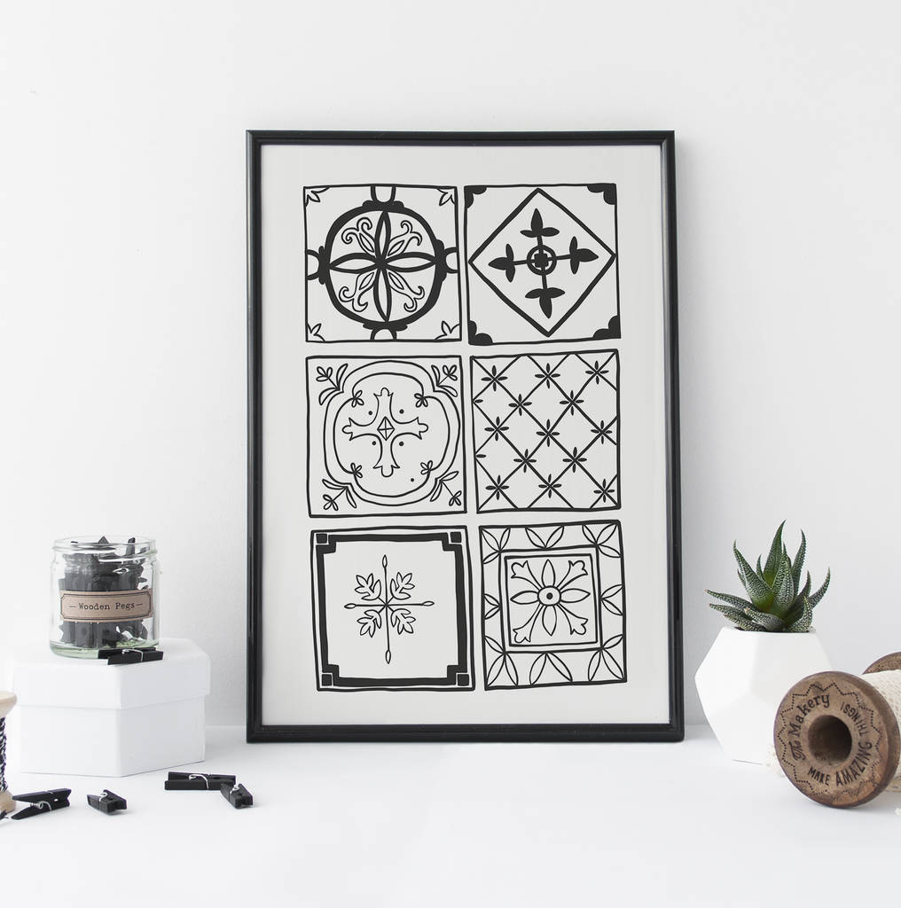 modern art print ceramic tiles by alice rebecca potter