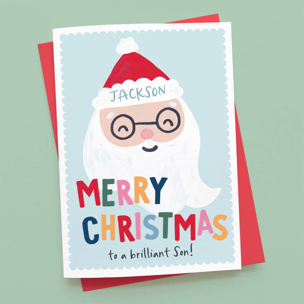 Cute Santa Son Christmas Card, 1 of 2