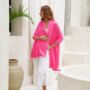Neon Pink 100% Cashmere Travel Wrap Pashmina Shawl Gift Boxed, thumbnail 8 of 10