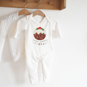 Little Pudding Personalised Baby's First Christmas Outfit, 4 of 5