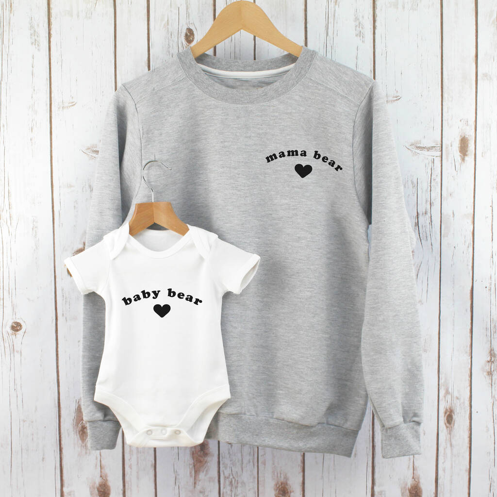 Mama Bear And Baby Bear Matching Sweatshirt Set, 1 of 4
