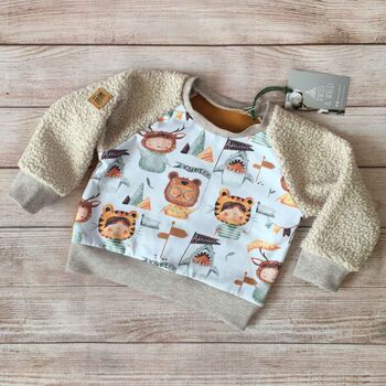 Baby And Toddler Sweatshirt, Animal Print, Handmade, 8 of 11