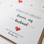 Personalised Wedding Day Card For Groom With Origami Heart, thumbnail 3 of 6