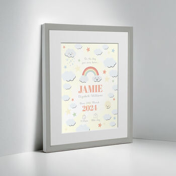 Personalised On The Day You Were Born Rainbow Framed Print, 9 of 10