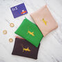 Embroidered Lucky Cricket Leather Coin Zipped Purse, thumbnail 1 of 4