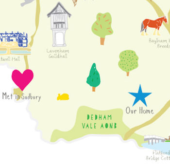 Personalised Suffolk Map: Add Favourite Places, 4 of 4
