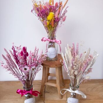 Pink Dried Flowers With Vase Christmas Gift For Friend, 6 of 7