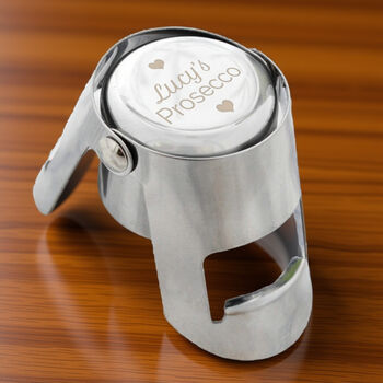 Personalised Heart Motif Prosecco Bottle Stopper Gift, 2 of 3