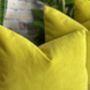 Sunshine Yellow Velvet Cushion, thumbnail 6 of 12