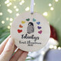 Rainbow Penguin First Christmas Wooden Decoration, thumbnail 3 of 5