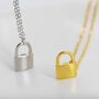Sterling Silver Padlock Pendant Necklace, thumbnail 4 of 12