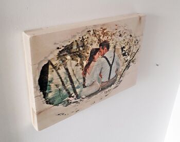 Custom Wooden Photo, Anniversary Gift, Whitewash Style, 5 of 7