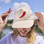 Chilli And Sparkles Embroidered Cream Hat, thumbnail 4 of 12