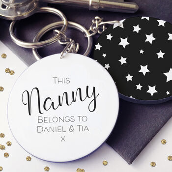 This Nanny / Grandma Belongs To… Personalised Keyring, 2 of 3