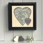 Double Painted Heart Shaped Map Print On Wood, thumbnail 7 of 10