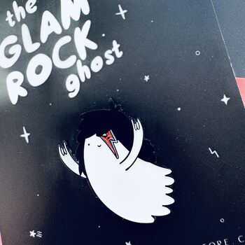 Enamel Badge, Rock Ghost Glam Pin, 2 of 3
