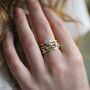 18ct Gold Twig White Sapphire Solitaire Ring, thumbnail 4 of 7