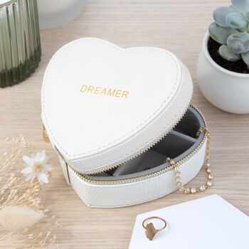 Personalised Bold Message White Heart Jewellery Case, 5 of 11