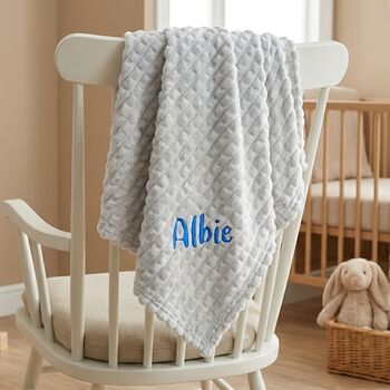 Personalised Pink Embossed Baby Blanket, 6 of 12