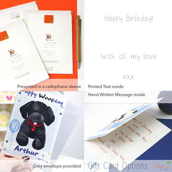 'Happy Woofday' Dog Blue Birthday Card, 6 of 6