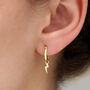 18ct Gold Plated Or Silver Lightening Hoop Earrings, thumbnail 1 of 6