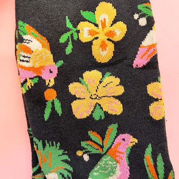Set Of Two Pairs Floral And Birds Socks In A Box, 5 of 7