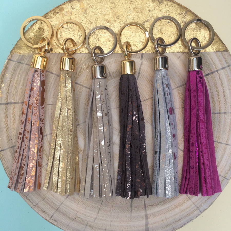 Handmade Suede Tassel Keyring By Miller And Jeeves
