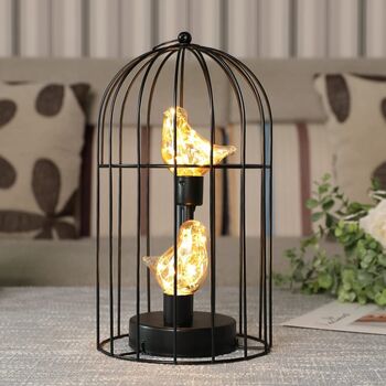 Birdcage Decorative Lamp Battery Operated Cordless, 8 of 10