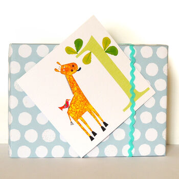 One Giraffe 1st Birthday Card, 5 of 5