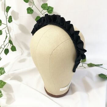 Black Rouched Headband, Scrunchie Headband, 2 of 4