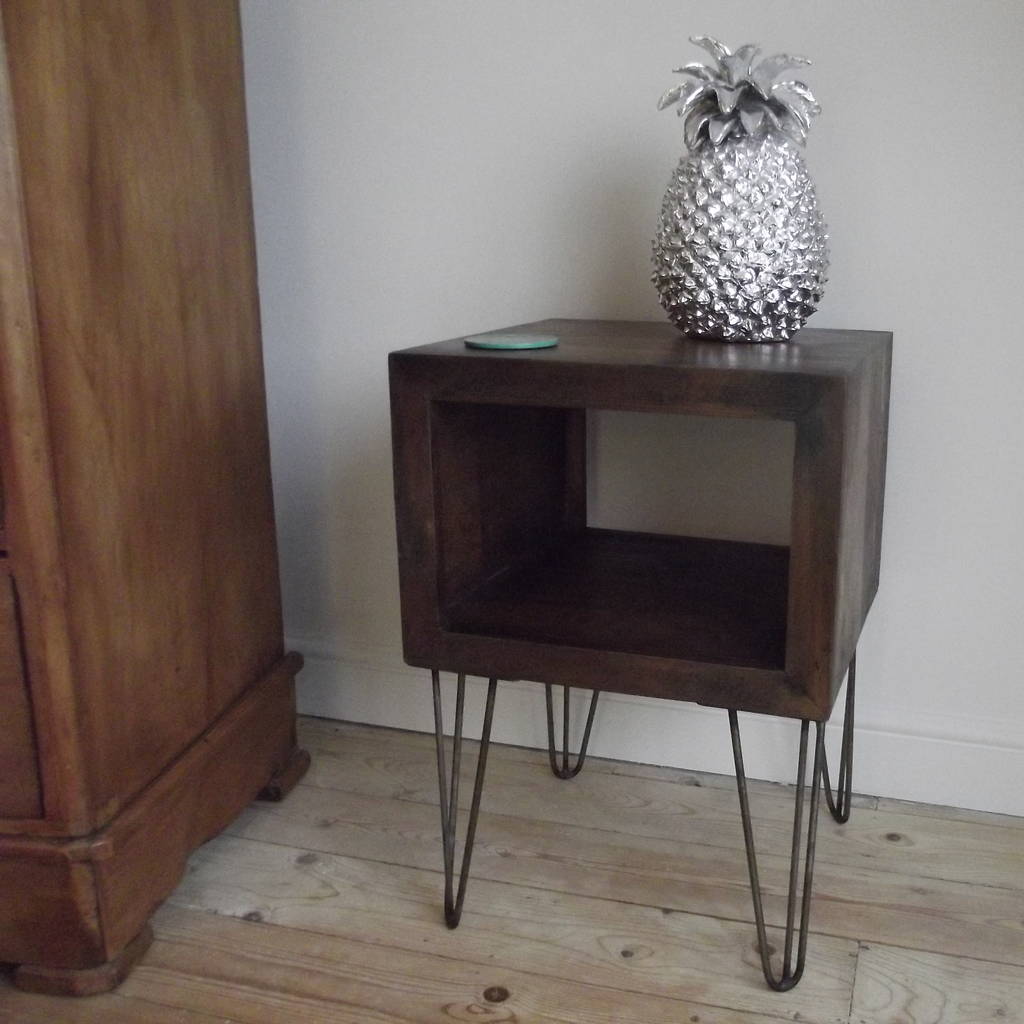 Cube Side Table By WOODS VINTAGE HOME INTERIORS