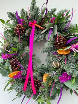 Colourful Bright Fresh Christmas Wreath, 2 of 3