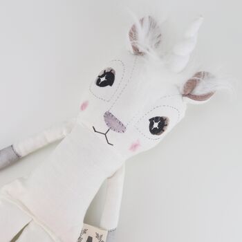 Handmade Heirloom Linen Dip Dye Sparkle Doll, 9 of 12