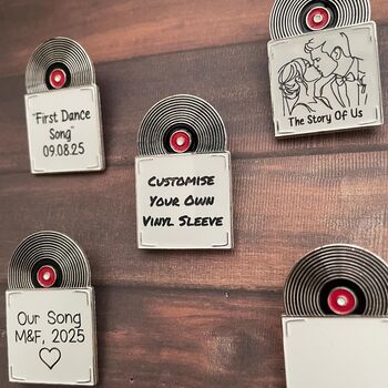 Custom Vinyl Record Enamel Pin – Personalised Song Lyric Pin, First Dance Gift, Anniversary Couple Keepsake, Music Lover Pin, 2 of 8