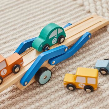 Personalised Wooden Transporter Lorry Toy 12m+, 2 of 8