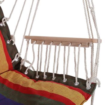 Hanging Rope Chair Hammock Padded Seat And Backrest, 6 of 11