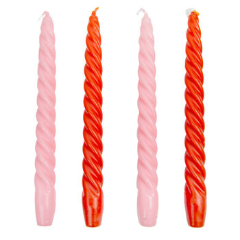 Pack Of Four Coloured Spiral Candles, 3 of 7