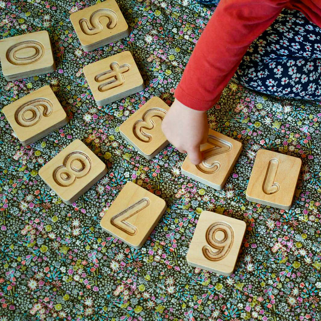 Image of Handcrafted Wooden Number Cuboids In Natural