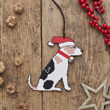 Jack Russell Dog Christmas Tree Decoration Personalisation Available, 3 of 5