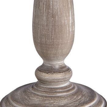 48cm Vintage Taupe Washed Wooden Table Lamp Plain Shade, 5 of 8