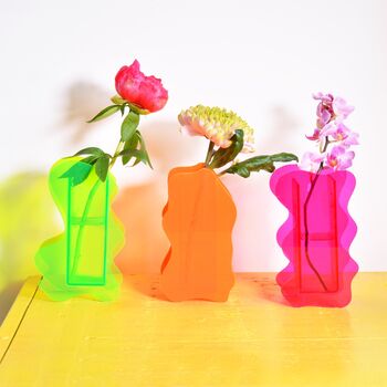 Neon Pink Abstract Vase, 3 of 4