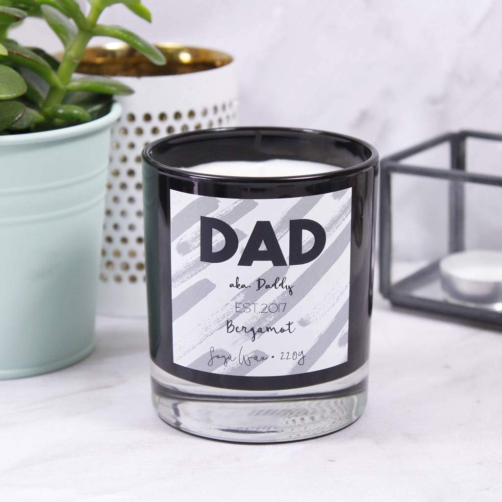 personalised 1st fathers day scented candle for dad by olivia morgan ...