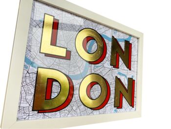 London Gold Leaf On Glass Retro Sign, 3 of 4