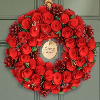 Luxury Roses Christmas Door Wreath, 4 of 9