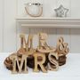 Mr And Mrs Engraved Wood Letters, thumbnail 1 of 2