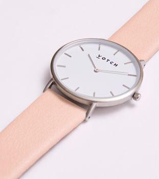 Classic Silver Vegan Leather Watch, 8 of 12