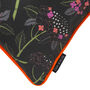Hydrangea Black Botanical Patterned Cotton Cushion, thumbnail 3 of 7