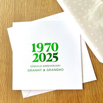 55th Emerald Wedding Anniversary Personalised Card, 2 of 2