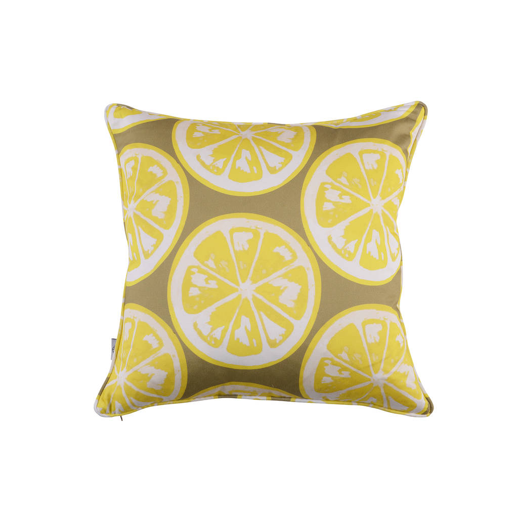 lemon print cushion